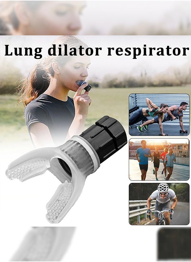 Portable Lung Dilater Trainer,Breathing Trainer, Lung Respirator Silicone Mouthpiece Training Equipment