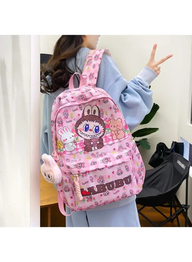LABUBU Labubu Student Backpack Anime Cartoon Cute Large Capacity Backpacks Kawaii Shopping Travel Shoulders Bag Child Gifts  - Image 2