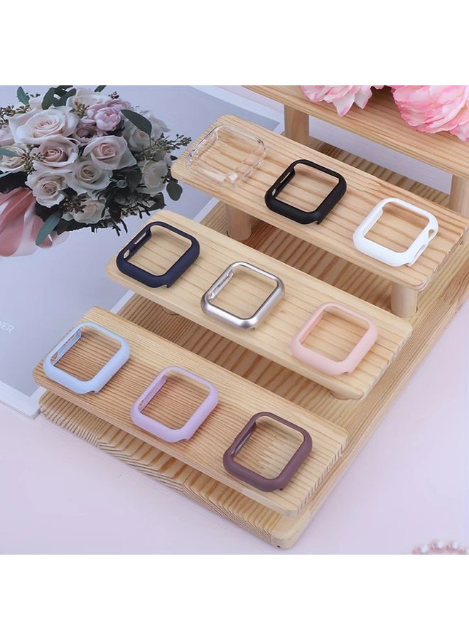 6pcs Watch Protective Case 40mm For Apple Watch 38 40 41 42 44 45 46 49 Ultra Series 10 9 8 Clear Black Blue Pink White Box Set - Image 1