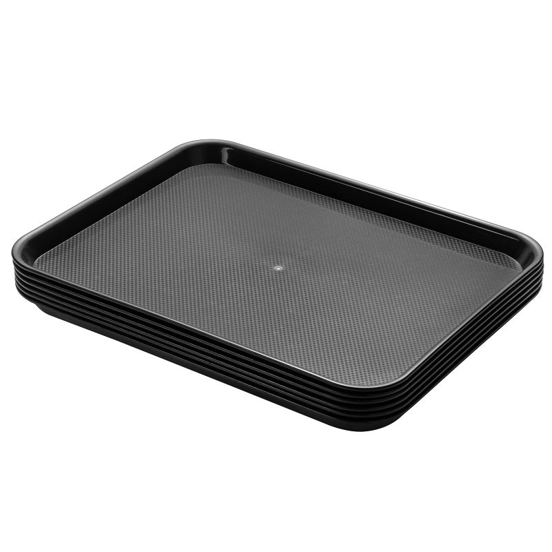 Aebeky Plastic Cafeteria TraysFast Food Serving Trays13X17Set of 6 Black