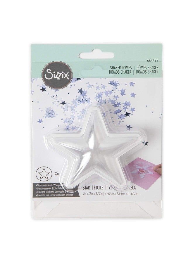 Sizzix 664595, 6 Pack, Translucent Shaker Dome, Star 3, 6/Pkg - Image 2