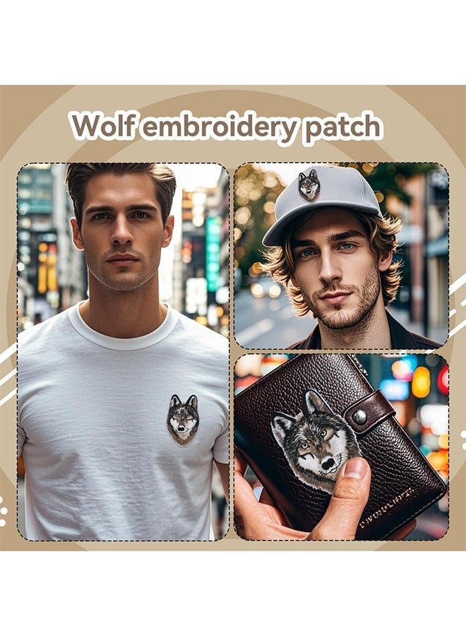 Wolf Embroidered Iron on Patches 3 PCS, Wolf Head Patch Embroidered Patches for Hat Clothes Bags Jeans Iron On/Sew On  - Image 4