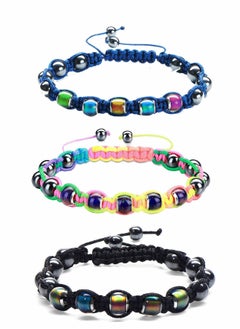 Adjustable Mood Bracelet for Women Men 3 Pieces Dazzling Shimmer Color Changing Beads Based on Emotions Thermochromic Bead Bracelets Kids Adult Couples and Best friend