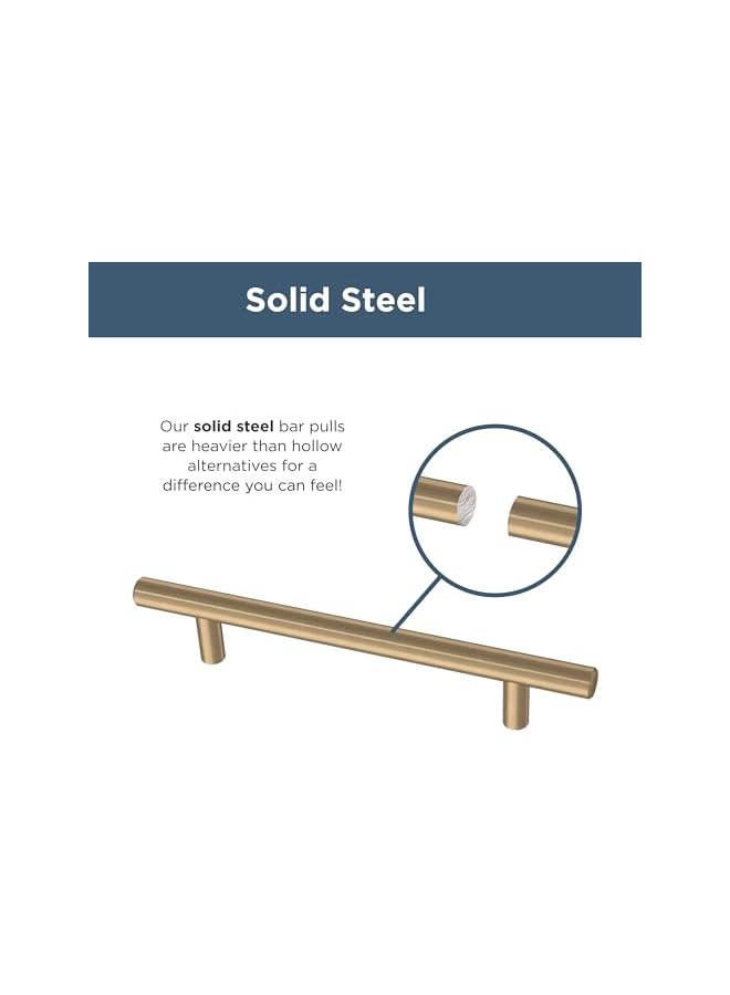 The Bros Bar Cabinet Pull, Champagne Bronze, 5-1/16 in (128mm) Drawer Handle, 10 Pack, P01026Z-CZ-B - Image 4