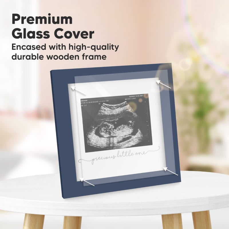 KeaBabies Baby Sonogram Picture Frame - Modern Ultrasound Picture Frames for Mom to Be, First Pregnancy Gifts for Expecting Mom & First Time Dad, Baby Gender Reveal Gifts (Midnight Blue) - Image 3