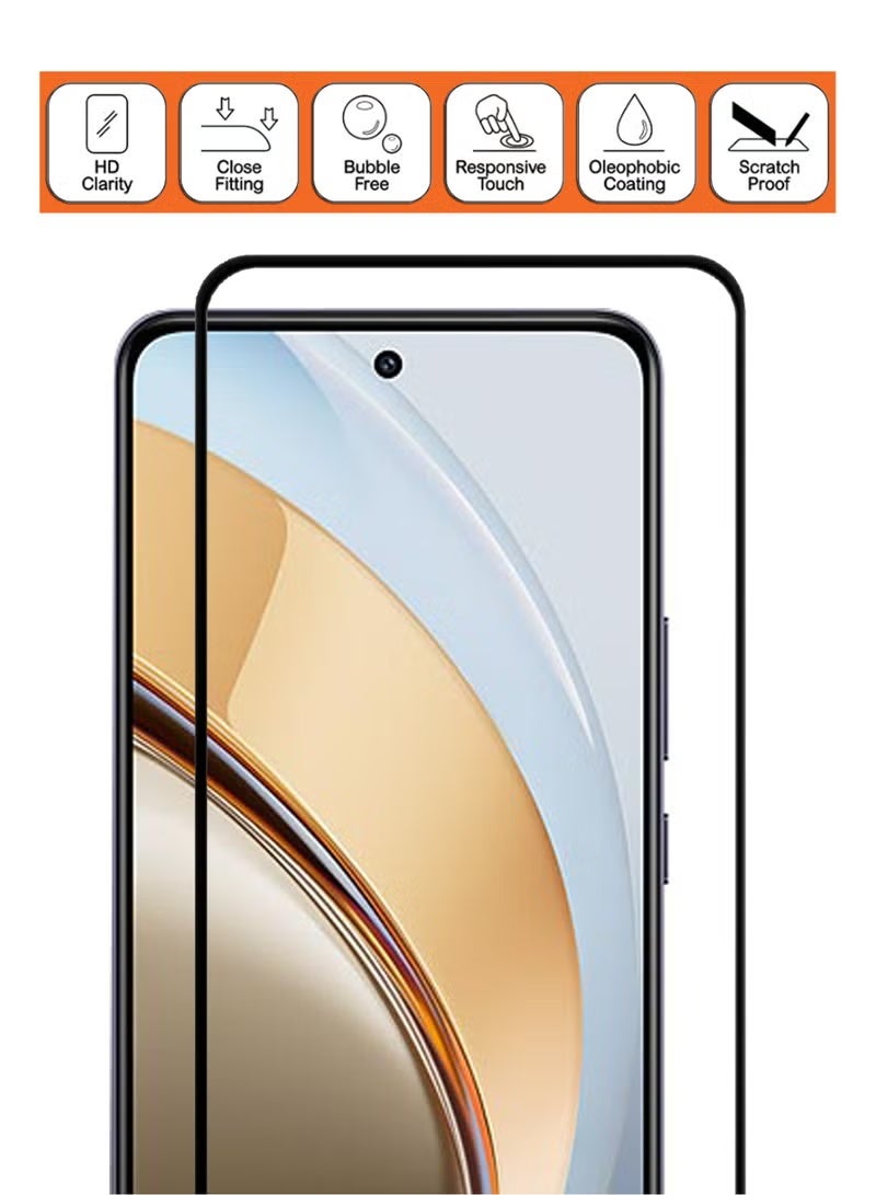 يويو تيك واقي شاشة زجاجي مقوى لهاتف Vivo V40 Lite 5G، حواف منحنية ثلاثية الأبعاد، صلابة 9H، وضوح عالي، مقاوم للخدوش، خالٍ من الفقاعات، مقاوم لبصمات الأصابع، سهل التركيب - Image 2