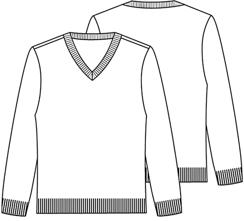 CLASSROOM Big Boys' Uniform Long Sleeve V-Neck Sweater, Burgundy, Medium - Image 3