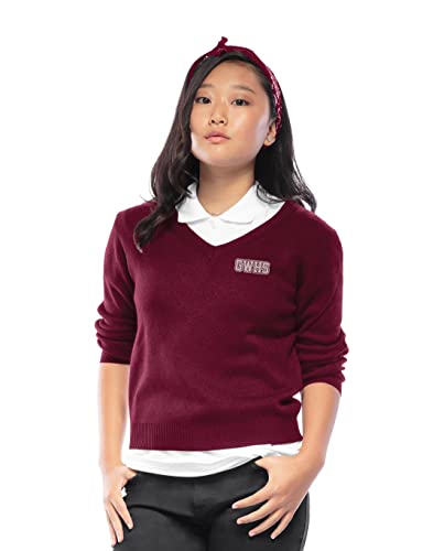 CLASSROOM Big Boys' Uniform Long Sleeve V-Neck Sweater, Burgundy, Medium - Image 4