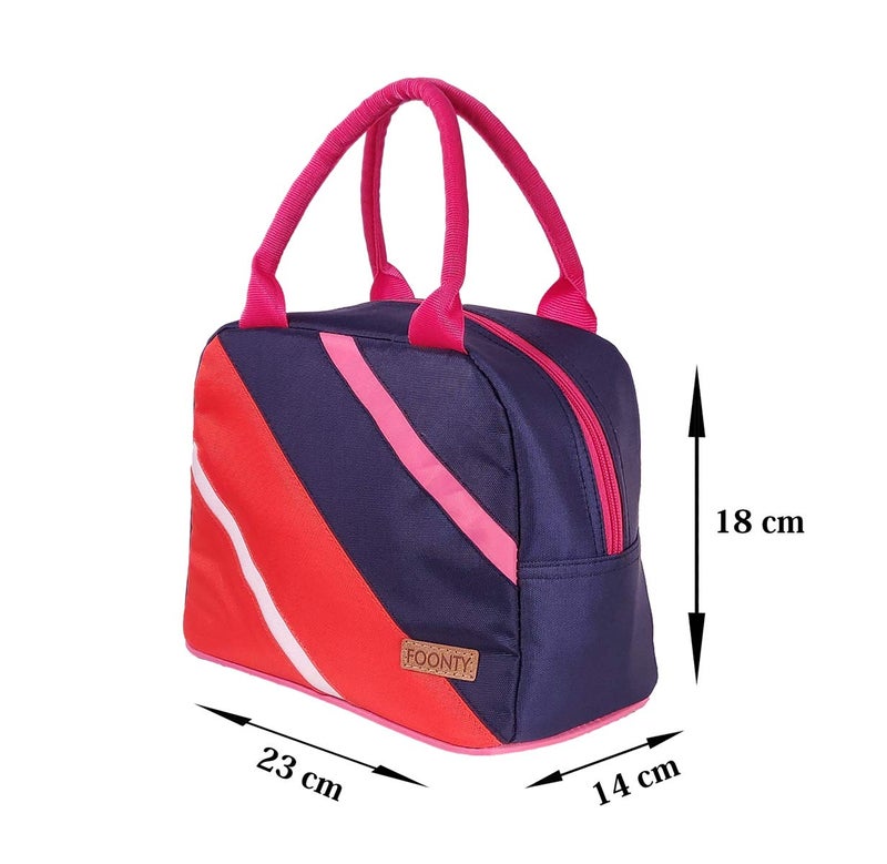 Foonty Exclusive Women's Fabric Coated with PU Lunch Bag (Multicolour, FFFLB9011C) - Image 2