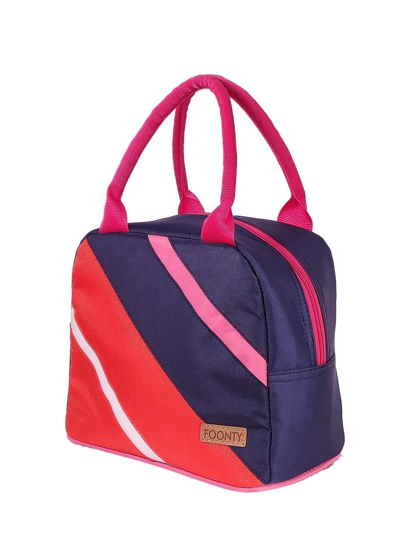 Foonty Exclusive Women's Fabric Coated with PU Lunch Bag (Multicolour, FFFLB9011C) - Image 1