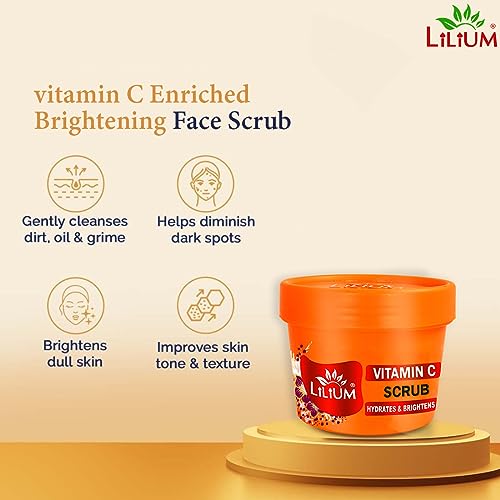 Lilium Vitamin C Facial Kit, 400g, 4 Step Deep Cleansing Hydrates & Brightens, Nourishing, Extra Glow, Oily & Dry Skin, Women & Men, All Skin Type Paraben & Sulfate Free, Pack Of 4 - Image 2
