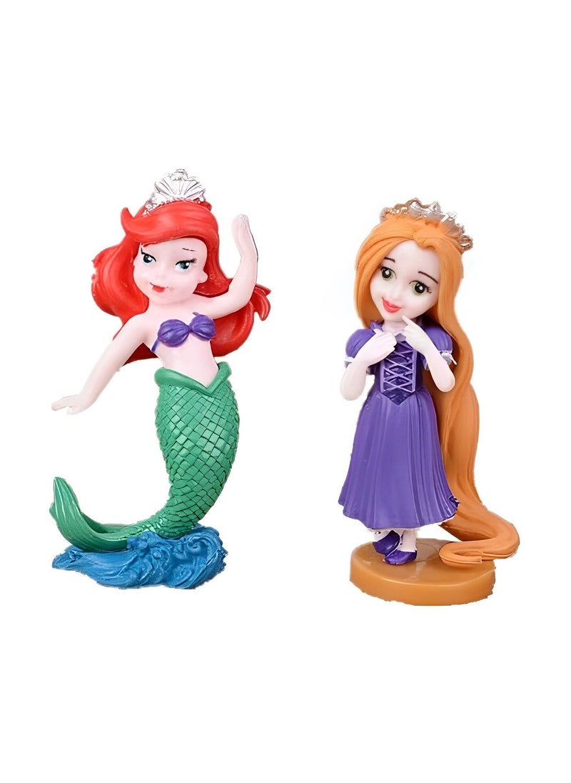 null - 6-Piece Disney Princess Action Figure Set – Collectible Statue Toy Set for Girls, Perfect for Play & Display - Image 1