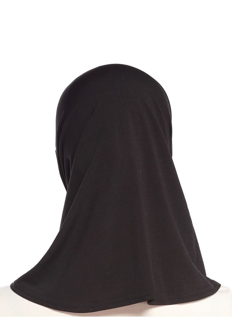 Loquat - Women's Comfortable Solid Color Hijab Black - Image 1