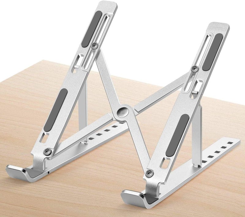 PTN Laptop Stand, Adjustable Portable Laptop Holder for Desk, Aluminum Ventilated Notebook Riser for iPad, MacBook Air Pro, Dell XPS, More 10-15.6 inches PC Computer, Tablet, iPad - Image 1