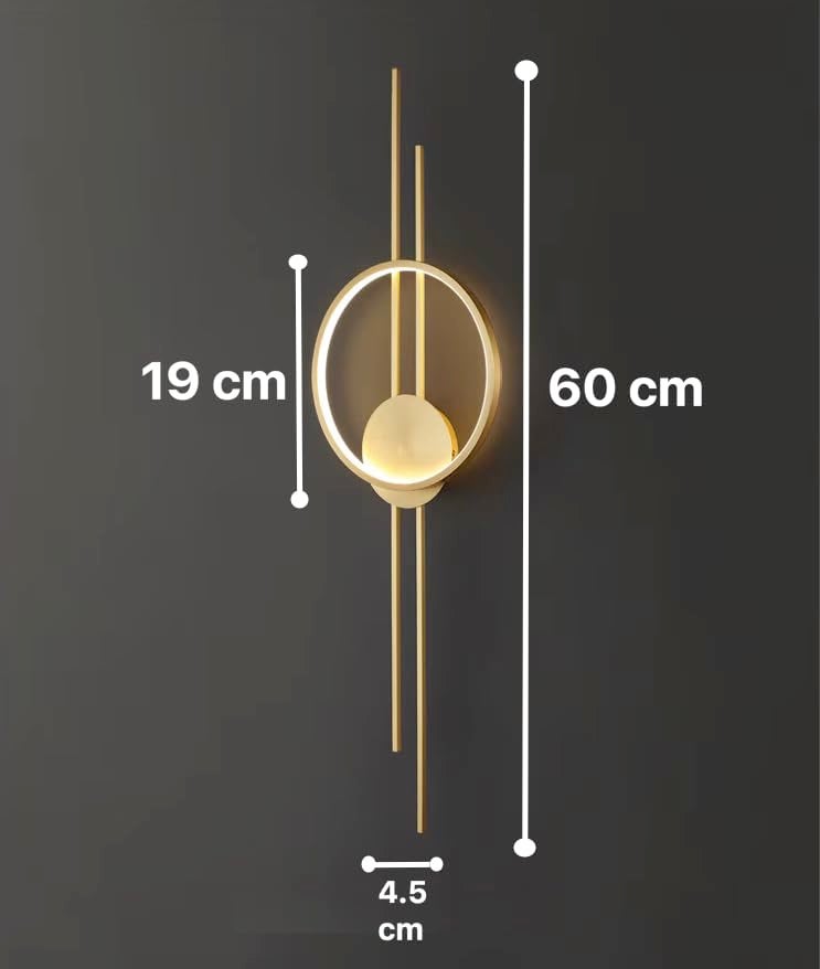 Groeien 12W | 3 Color Modern LED Long Linear Ring Wall Sconce Gold Wall Light for Bedroom Living Room Corridor Lighting Fixtures Wall Mount (Linear Ring, 1, Count) - Image 4