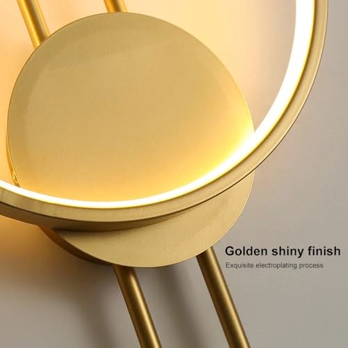 Groeien 12W | 3 Color Modern LED Long Linear Ring Wall Sconce Gold Wall Light for Bedroom Living Room Corridor Lighting Fixtures Wall Mount (Linear Ring, 1, Count) - Image 5
