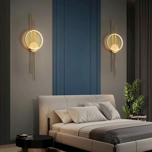 Groeien 12W | 3 Color Modern LED Long Linear Ring Wall Sconce Gold Wall Light for Bedroom Living Room Corridor Lighting Fixtures Wall Mount (Linear Ring, 1, Count) - Image 3