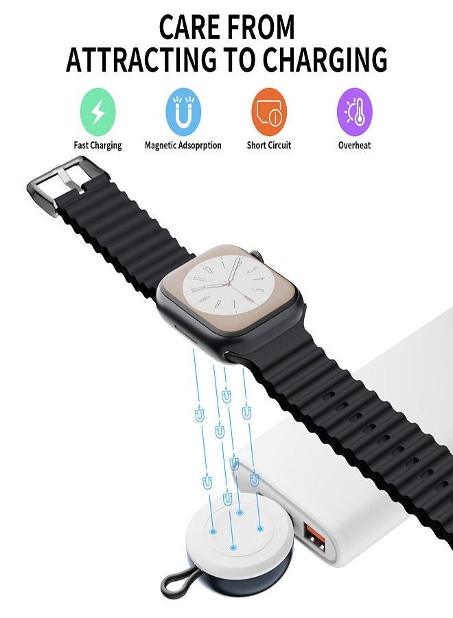 USB-C Charger for Apple Watch, Portable Wireless Magnetic Fast Charging Compatible with Apple iWatch Ultra/Series 8/7/6/5/4/3/SE Travel Pod Charger, Cordless Travel Charger Keychain - Image 5