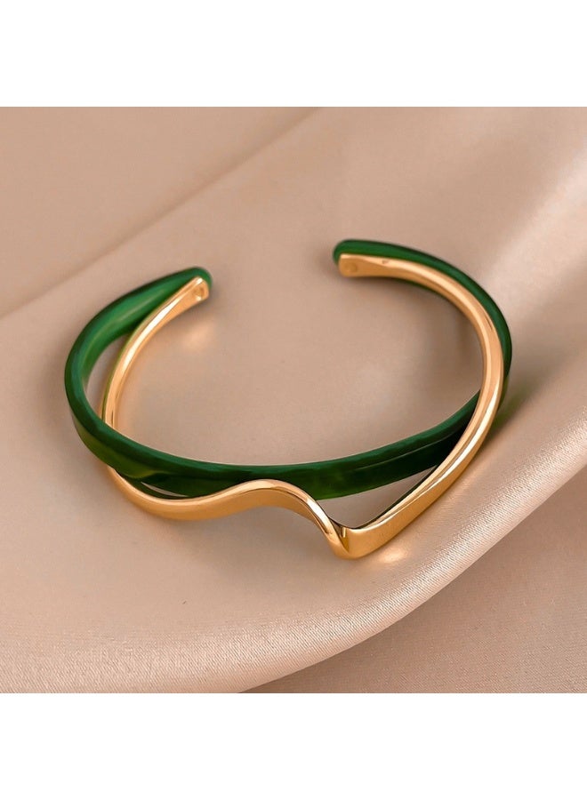 KUYING Real Gold Electroplated Mother Of Pearl Opening High-end Bracelet 