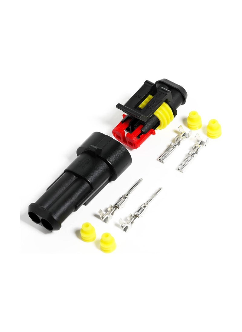 Generic - 20PCS 2 Pin Waterproof Electrical Connectors with HID Plug 1.5mm Series Terminals for Submarine, Car, Truck, Boat, and Electrical Wire Connections - Male and Female Plug Socket for Easy Disconnect. - Image 1