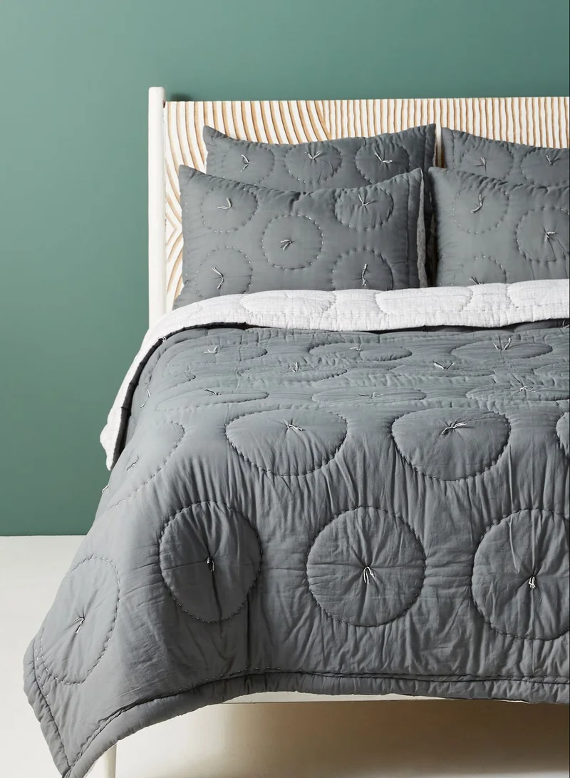 Anthropologie Home Block Print King Size Quilt