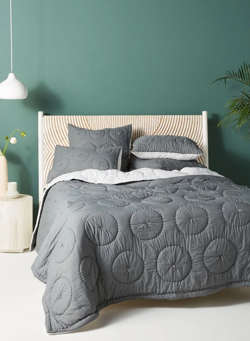 Anthropologie Home Block Print King Size Quilt