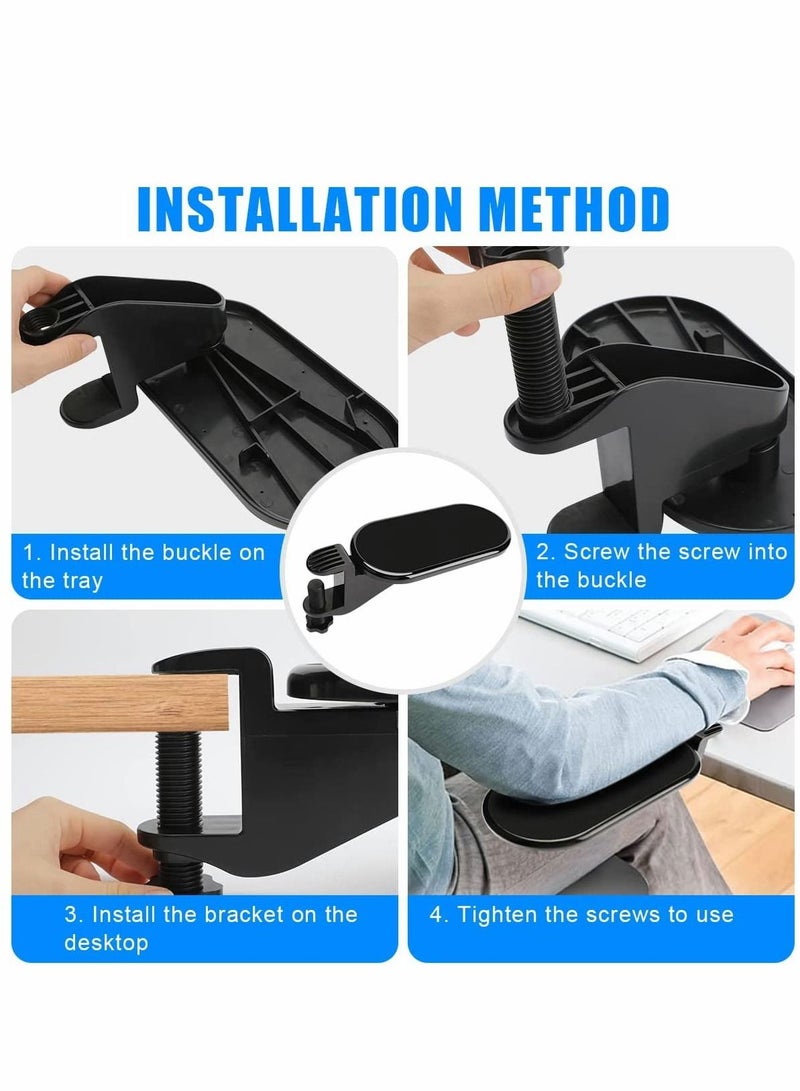Y&D Wrist Rest Armrest Up key Desk Extender 180° Rotation Arm Support Bracket Ergonomic Computer Pad 25 12cm Adjustable for Home Office 7mm Table  - Image 4