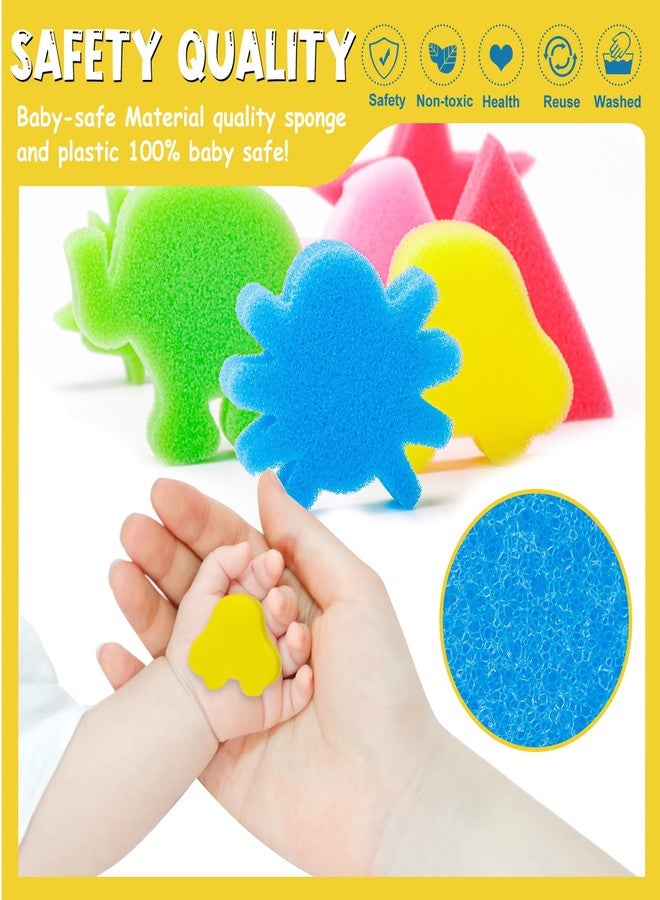TORINALITAL 30Pcs Sponge Painting Shapes, Painting Craft Sponge with Different Shape, Colorful Paint Sponges for Kids Early Learning Finger Paint Brushes Foam Art Drawing Tools - Image 4