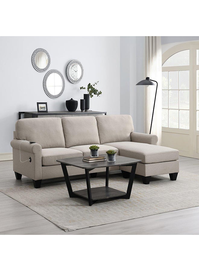 Home Box Angelton Reversible Corner Fabric Sofa with USB Port 147 x 88.5 x 214 cm - Image 1