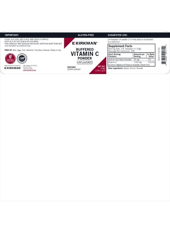 Kirkman Buffered Vitamin C Powder - 7 oz - Potent Antioxidant - Supports Immune Health - Hypoallergenic - Image 3