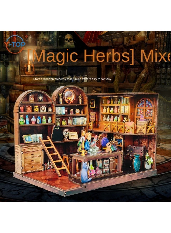3D Puzzle DIY Miniature Scene Magic Potion Laboratory Creative House Wooden Educational Toy - Image 2