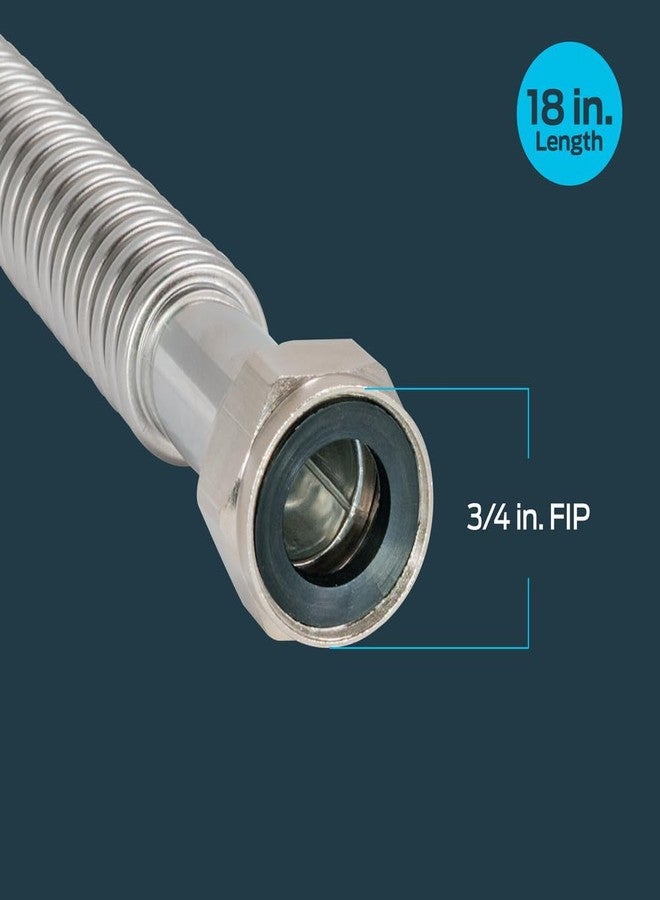 إيست مان موصل سخان المياه إيستمان ووتر فليكس مقاس 18 بوصة، 3/4 بوصة FIP × 3/4 بوصة FIP، خط إمداد سخان المياه المموج من الفولاذ المقاوم للصدأ، 437018 - Image 5