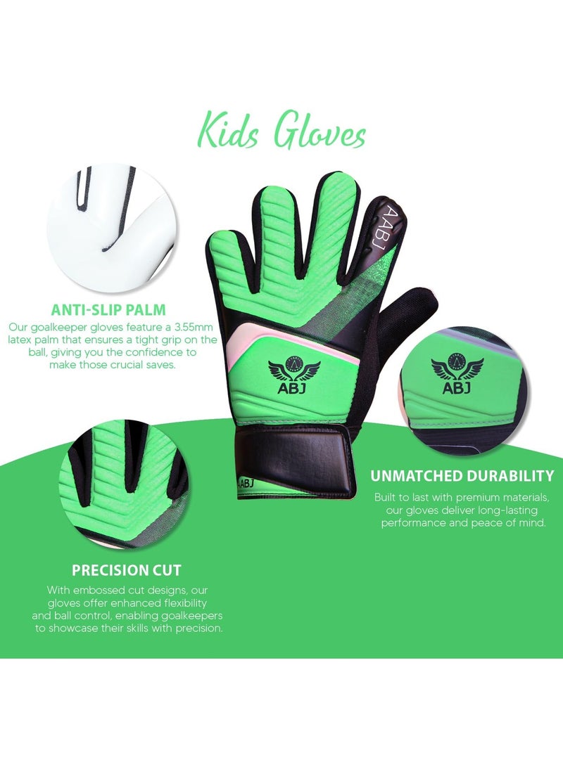 أيه بي جي قفازات حارس المرمى لكرة القدم للأطفال والفتيان بكف قوي وممسكات فعّالة - Image 2
