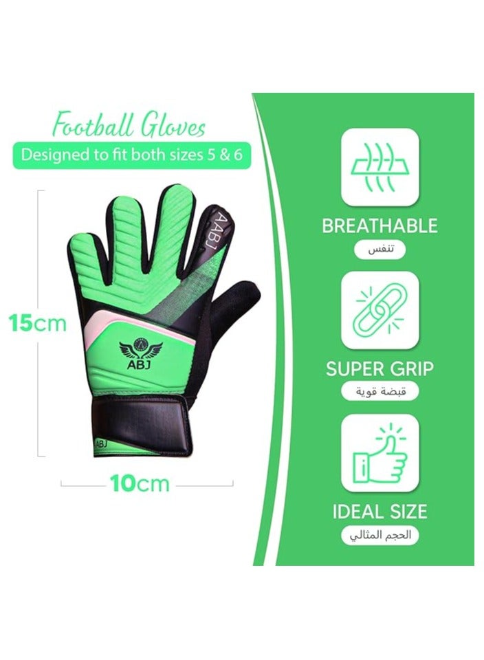 أيه بي جي قفازات حارس المرمى لكرة القدم للأطفال والفتيان بكف قوي وممسكات فعّالة - Image 3
