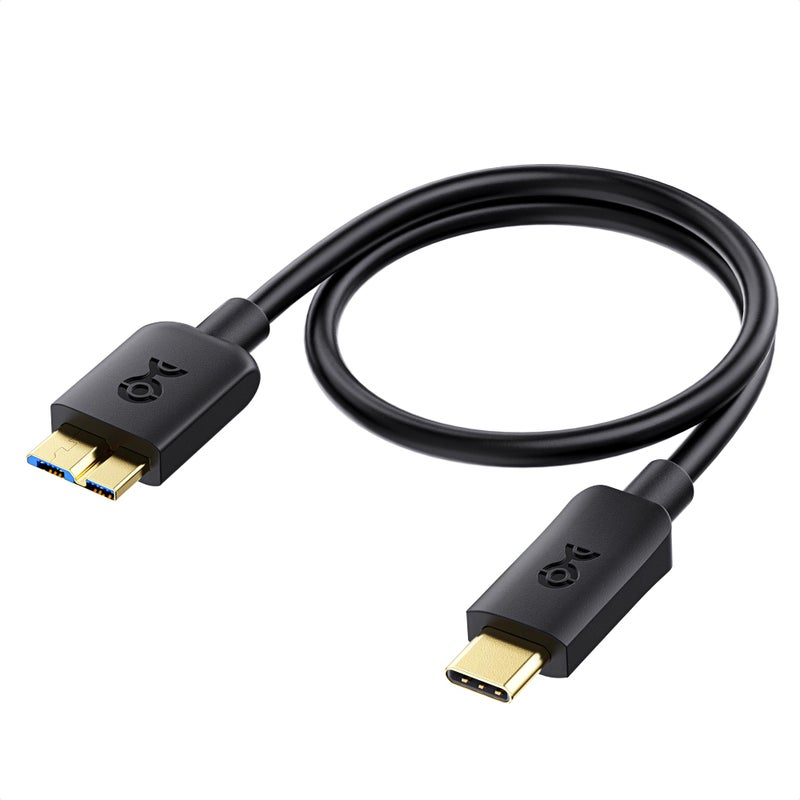 Cable Matters 10Gbps Short USB C to Micro USB 3.0 Cable - 1ft, USBC Hard Drive Cable, Micro B to USBC Cord, Compatible with Seagate, LaCie, Toshiba, Samsung, WD External Hard Drive, Black - Image 1