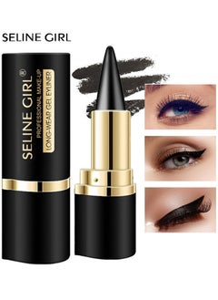 SELINE GIRL Matte Black Gel Eyeliner Stick, Dark Black Eye Liner, Creamy And Smooth Black Gel Stick Tattoo Eyeliner Makeup For Women (Black)  - Image 1