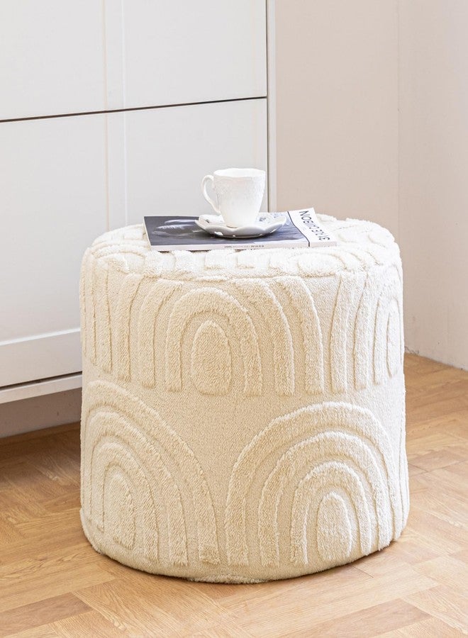 Asuprui Plush Fabric Ottoman Footrest - 20"x14" Soft Foam Pouf with Removable Cover Perfect for Living Room, Bedroom & Dorm(Linen) - Image 1