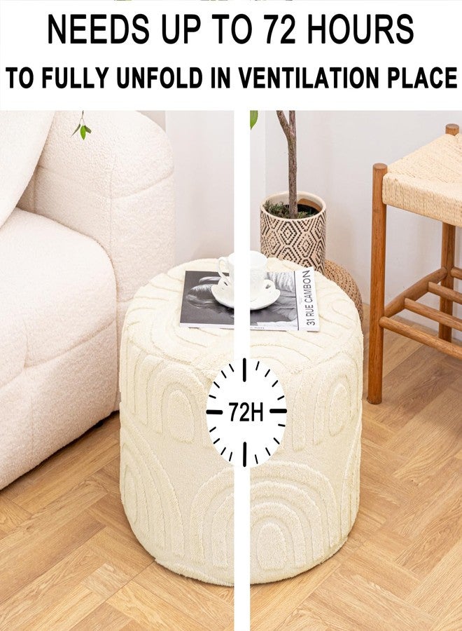 Asuprui Plush Fabric Ottoman Footrest - 20"x14" Soft Foam Pouf with Removable Cover Perfect for Living Room, Bedroom & Dorm(Linen) - Image 2