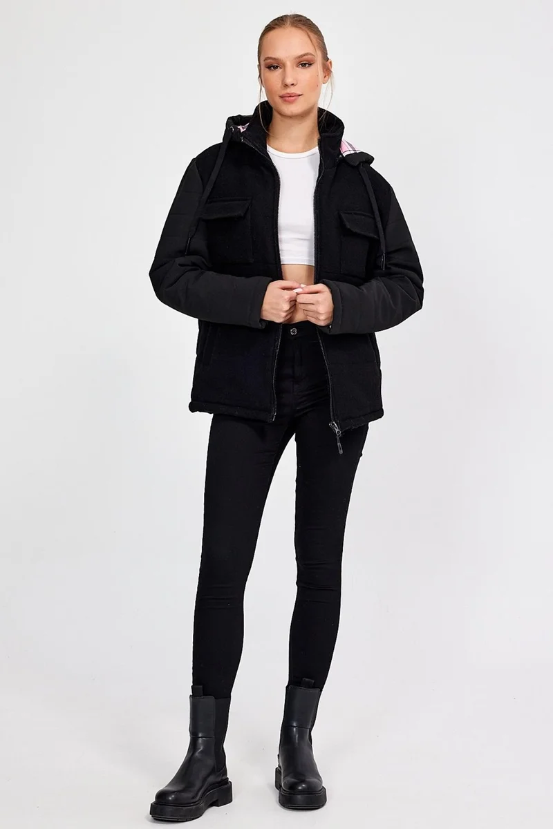 الكسندر جاردي Hooded Comfort Fit Wool Coat (E20-379401)