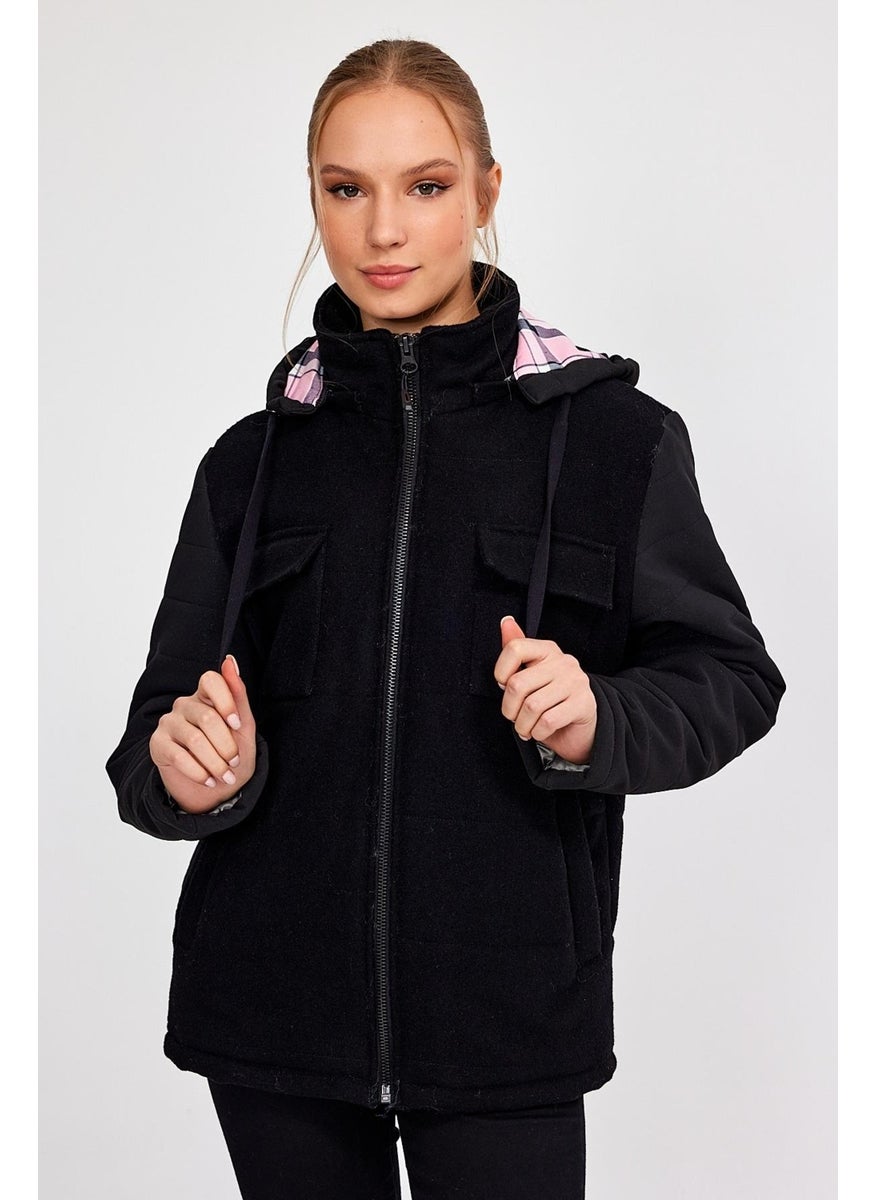 Alexandergardi - Alexandergardı Hooded Comfort Fit Wool Coat (E20-379401) - Image 1