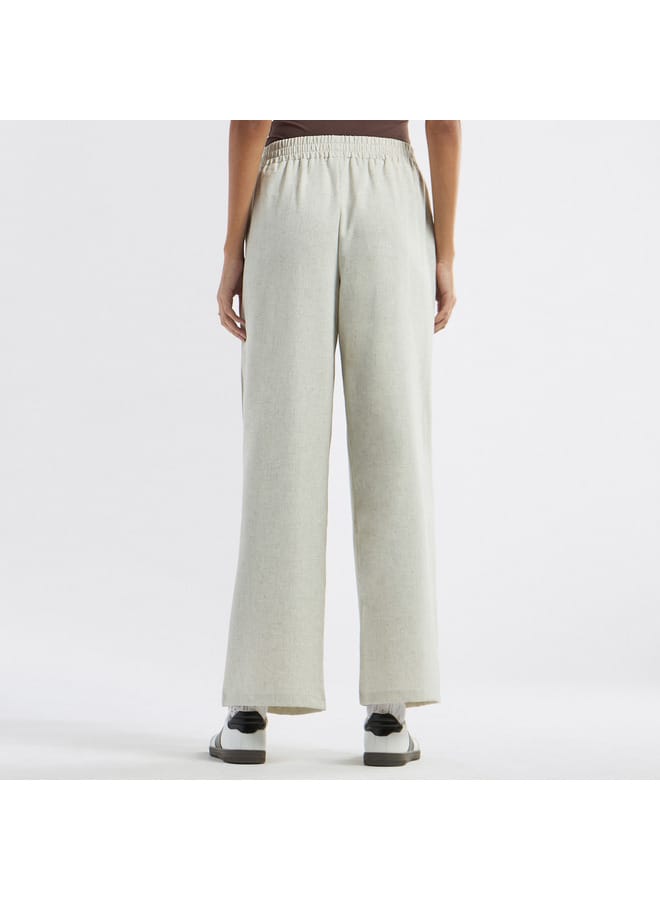Splash FAV Solid Wide Leg Joggers with Elasticated Waistband and Pockets - Image 3