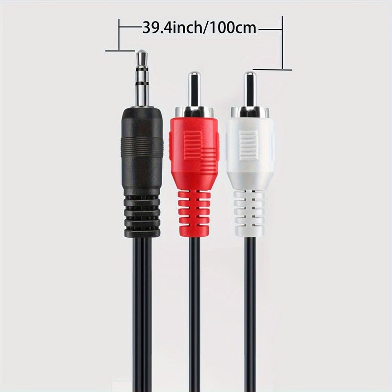 3.5 مم إلى كابل صوت Y 2RCA 15 متر موصل ستيريو AUX مقسم لمكبرات صوت HDTV - Image 3
