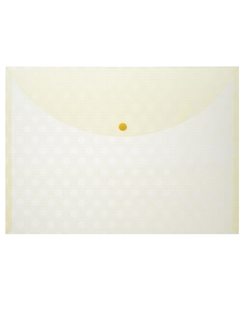 CLIPP حقيبة مستندات شفافة قطعة واحدة مع إغلاق زر باللون الأصفر - Image 1