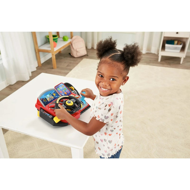 VTech Race & Discover Driver™ | Interactive Kids Driving Toy with Steering Wheel, Gear Shift & Game Screen | 20 Educational Games, Racetracks & Town Adventures | Ages 3–6 - Image 4