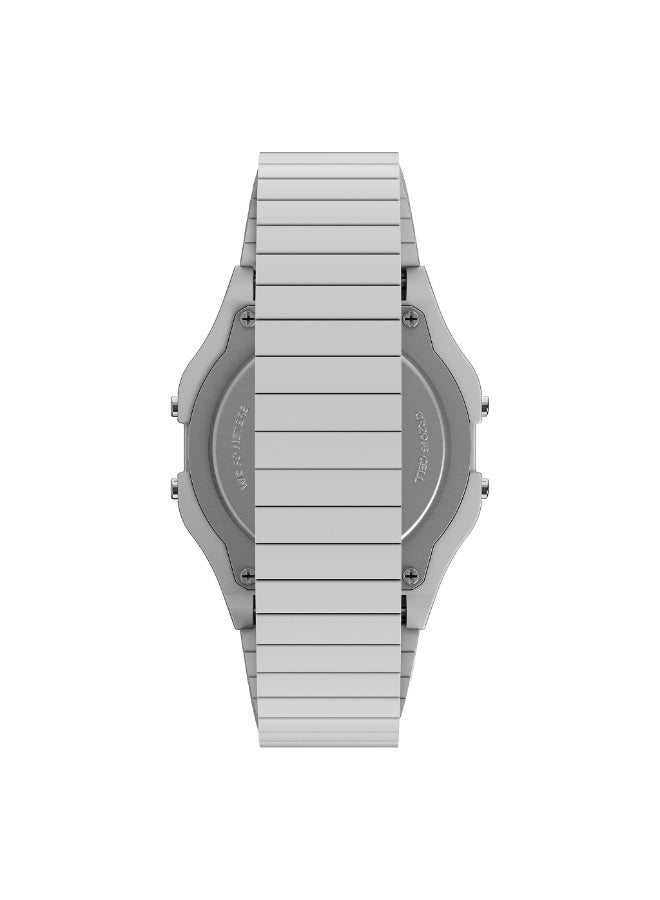تيميكس TIMEX TW2U93700 UNISEX  ساعة رقمية كلاسيكية بيضاء مع مؤقت ومصباح LED ليلي إنديجلو - Image 3