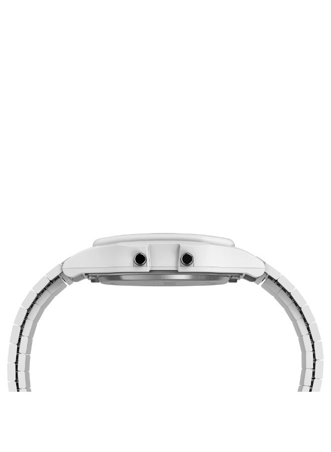 تيميكس TIMEX TW2U93700 UNISEX  ساعة رقمية كلاسيكية بيضاء مع مؤقت ومصباح LED ليلي إنديجلو - Image 2