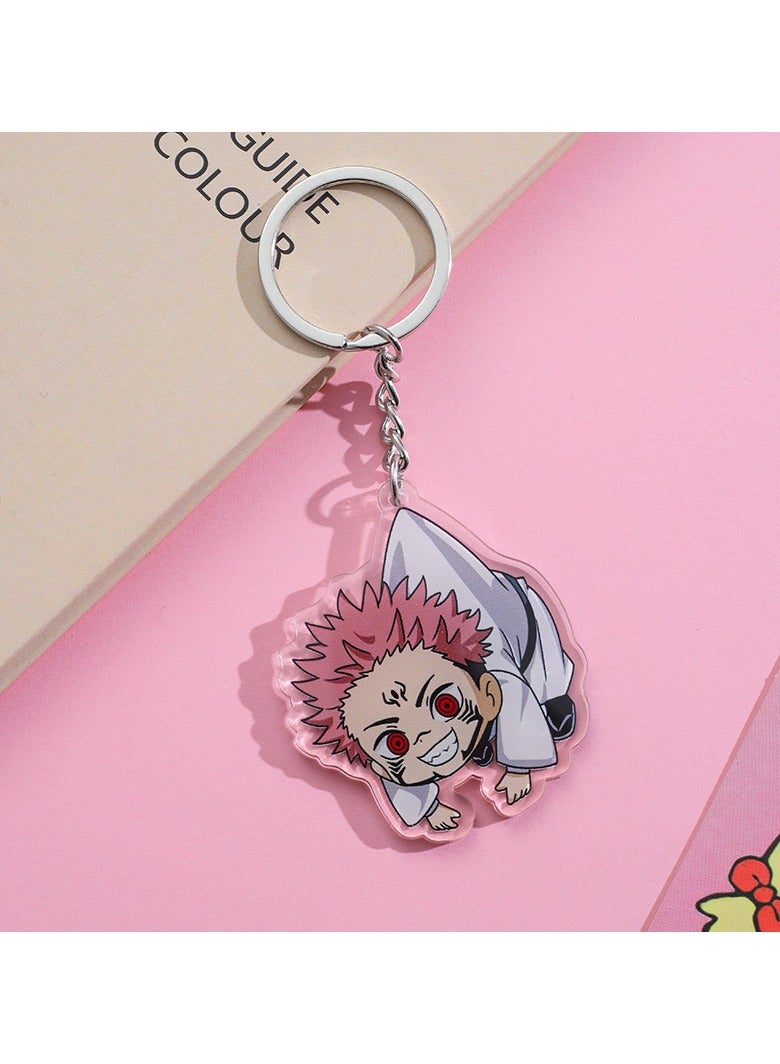 1-Piece Anime Jujutsu Kaisen Ryomen Sukuna Acrylic Keychain - Image 1