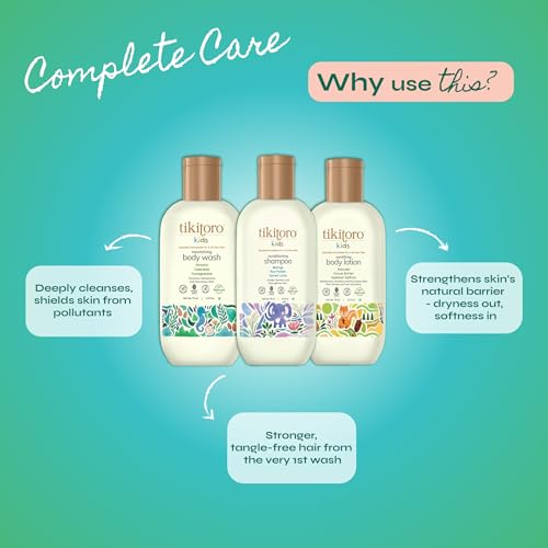 Tikitoro Kids Starter Pack 100% Vegan with Nourishing Body Wash, Soothing Body Lotion & Conditioning Shampoo, No Parabens & Sulphates (Age: 4+) (75 ml x 3) - Image 2