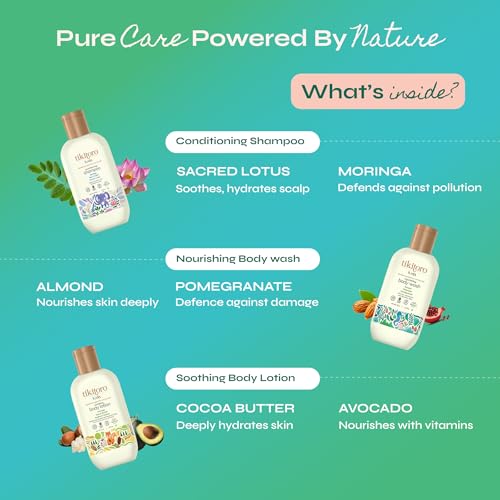 Tikitoro Kids Starter Pack 100% Vegan with Nourishing Body Wash, Soothing Body Lotion & Conditioning Shampoo, No Parabens & Sulphates (Age: 4+) (75 ml x 3) - Image 3