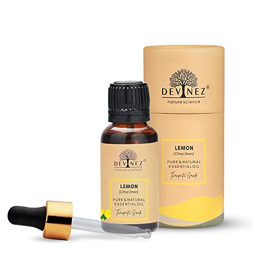 Devinez Lemon Cold Pressed Essential Oil, 100% Pure Natural & Undiluted Therapeutic grade for Face, Aromatherapy, Skin Pigmentation, Hair and Massage - 30ml in Glass Bottle - Image 1